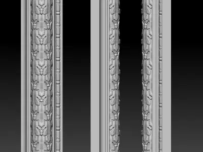 Oak Leaves Fireplace Mantel 3D model Free Sample Free 3D model