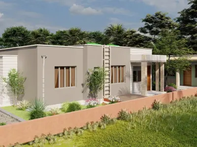 Contemporary hidden roof family home vii 3D model