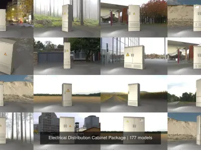 Electrical Distribution Cabinet Package 177 Parts 3D Model Collection