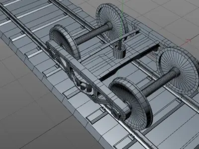 Train bogie Free low-poly 3D model