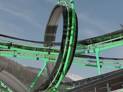 Acrobatic Track Low-poly 3D model