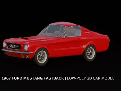 1967 Ford Mustang Fastback Low-Poly 3D Car Model Low-poly 3D model