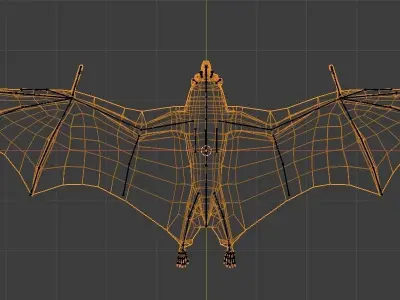 Fruit bat Low-poly 3D model