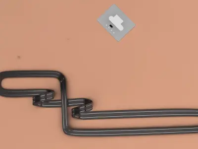 Racetrack toy race track with two cars 3D model