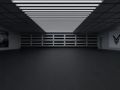 White Car Showroom 3D model 3D model