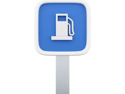 3d fuel sign cartoon icon 3D model