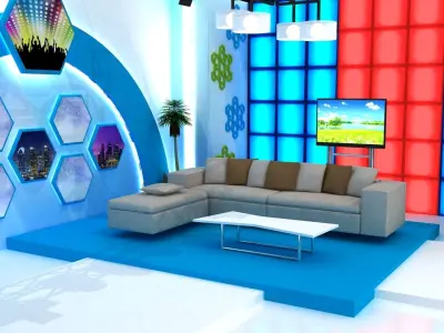 Tv News Program Virtual Studio 002 3D model