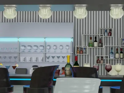High-tech restaurant 3D model