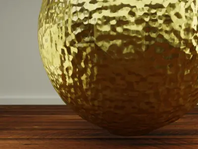 Decorative gold hammered vase Low-poly 3D model