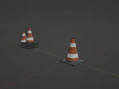 Cone street - traffic Realistic Free low-poly 3D model