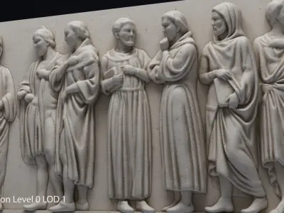 Bas Relief df3 Low-poly 3D model