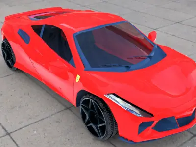 Ferrari F8 Low-poly 3D model