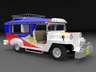 Philippine Jeepney Low-poly 3D model