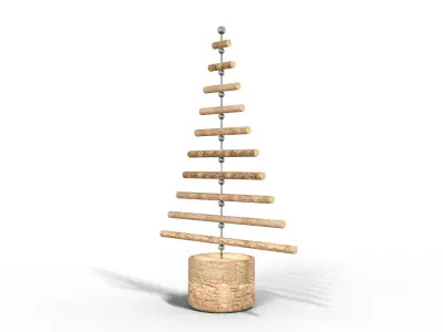 Christmas Logs Wooden Tree Low-poly 3D model