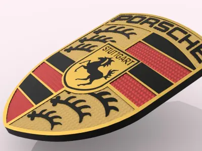 Porsche emblem Low-poly 3D model