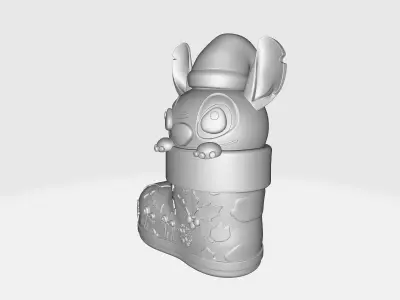 Cute Stitch Christmas Boot Ornament Holiday Decoration  3D print model
