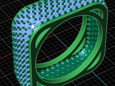 Luxury Golden Diamond Pave Ring 3D print model