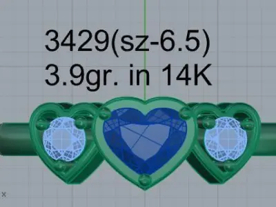 Heart Cut Ring 3429 3D print model