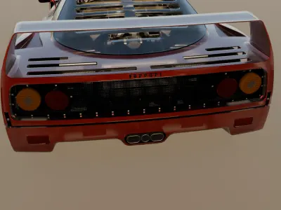 Ferrari f40 car Low-poly 3D model 3D model
