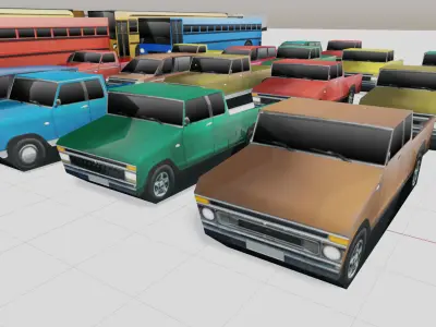 EXTREME Low Poly Vehicles Low-poly 3D model