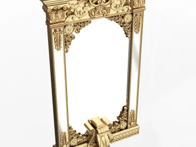 Carved Classic Mirror 02 Low-poly 3D model