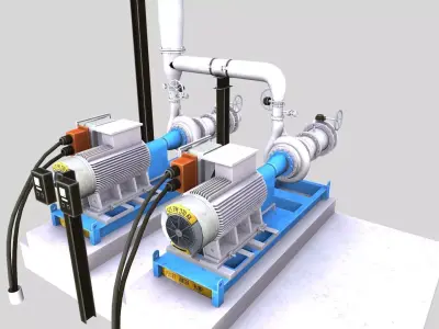 Water Pump Low-poly 3D model