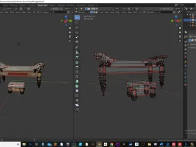 Decorated ancient Roman bed Low-poly 3D model