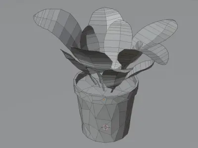 Low Poly Stylized Pot Plants 3D model Free low-poly 3D model