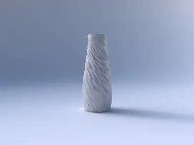 Vase with fine twisted organic cells 3D print model