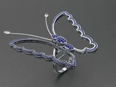 butterfly halo ring 3D print model