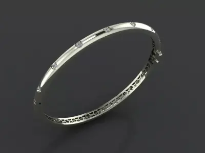 The Icon Cuff Bangle Bracelet jewelry 3D model - for Her 3D print model