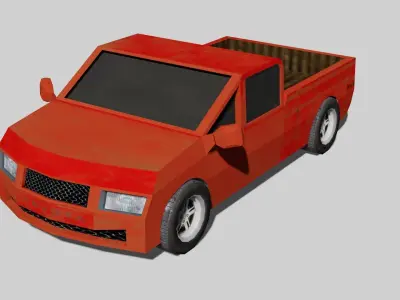 Pickup car Low-poly 3D model