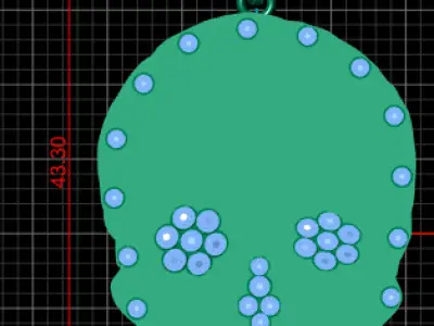  Pingente de caveira Pave Diamond  pendant  3D print model