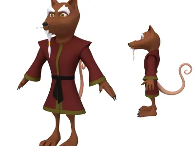 Rat Ninja Cartoon 3D model