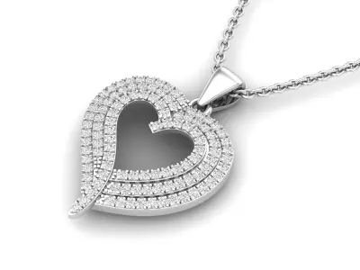 AV 565 Diamond Ladies Heart Pendant 3D print model