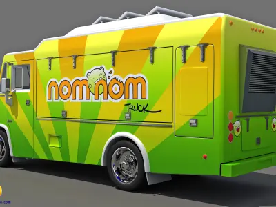 Nom Nom Green Food Truck 3D model
