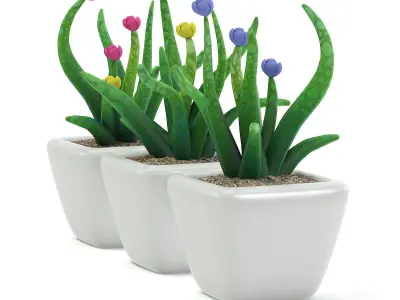 Plastic Flowers 3D model
