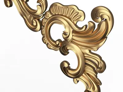 Corner Carved Plaster Molding Decoration 014 Low-poly 3D model