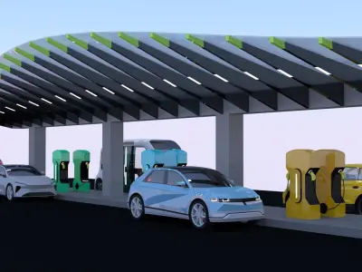 EV charging stations collection 3D Model Pack