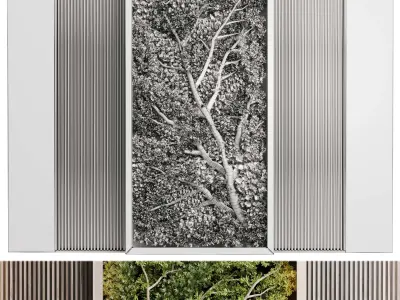 Vertical Wall Garden With Wooden frame 48 Low-poly 3D model