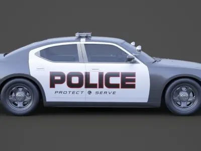 Police Car 001 3D model
