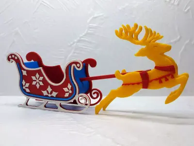 Flying Christmas Deer 3D print model