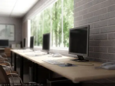 ArchiOffice office with desks and chairs 3D model