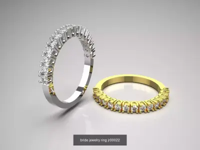 The Band and Row Diamond Ring Collection 3D Model Pack