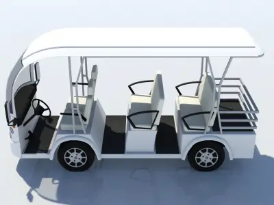 Electric Buggy Golf Cart Utility Low-poly 3D model