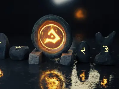 Runestones Pack Free low-poly 3D model