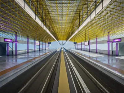 LRT 2 Train Station Low-poly 3D model