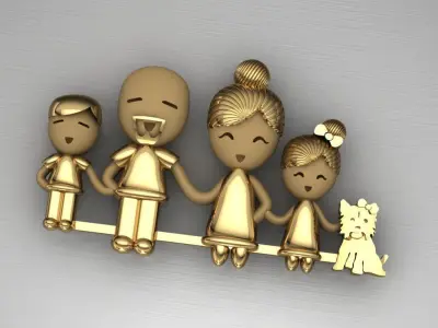 Family pendant 3D print model