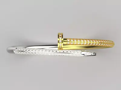 Two-tone diamond studded bangle model bg0045 3D print model