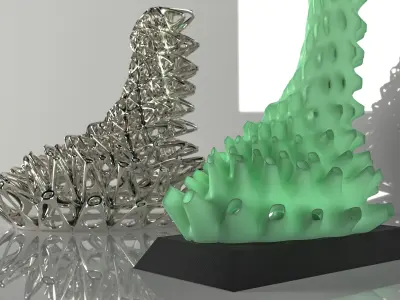 Organic Tableware Decoration and Lamp 3D model